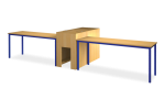 Zostava č.3 2x laboratórny stôl BASIC 1x stredový tunel s elektroinštaláciou 12/24V, so zámkom Rozvody slaboprúdu vedené v podlahe